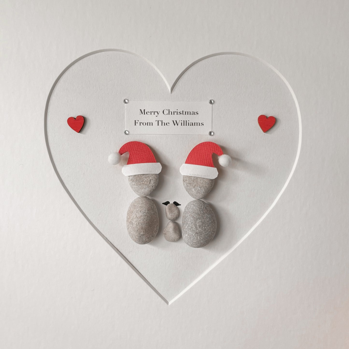 Santa Christmas personalised pebble art picture stone people frame xmas