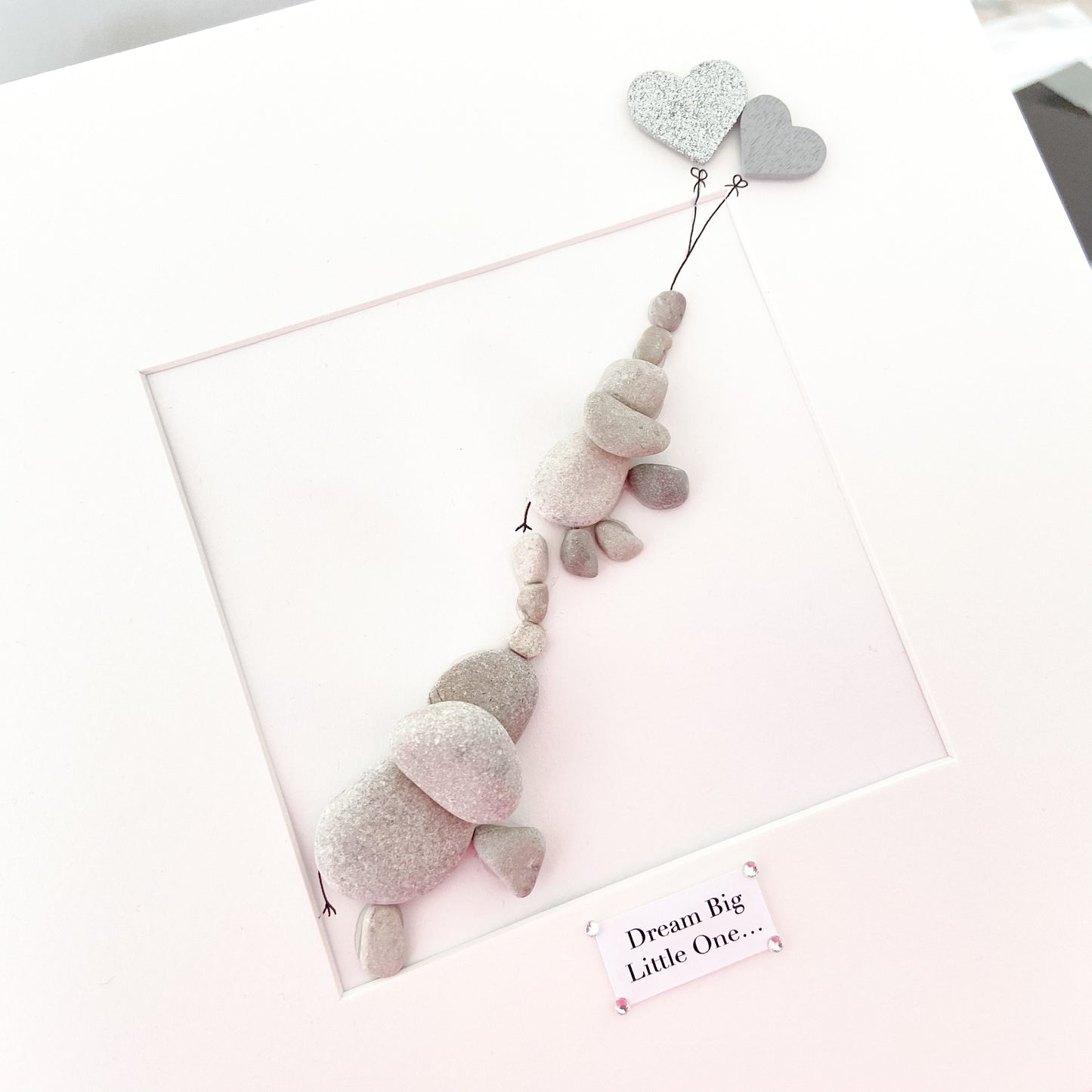 Baby elephant pebble art picture frame