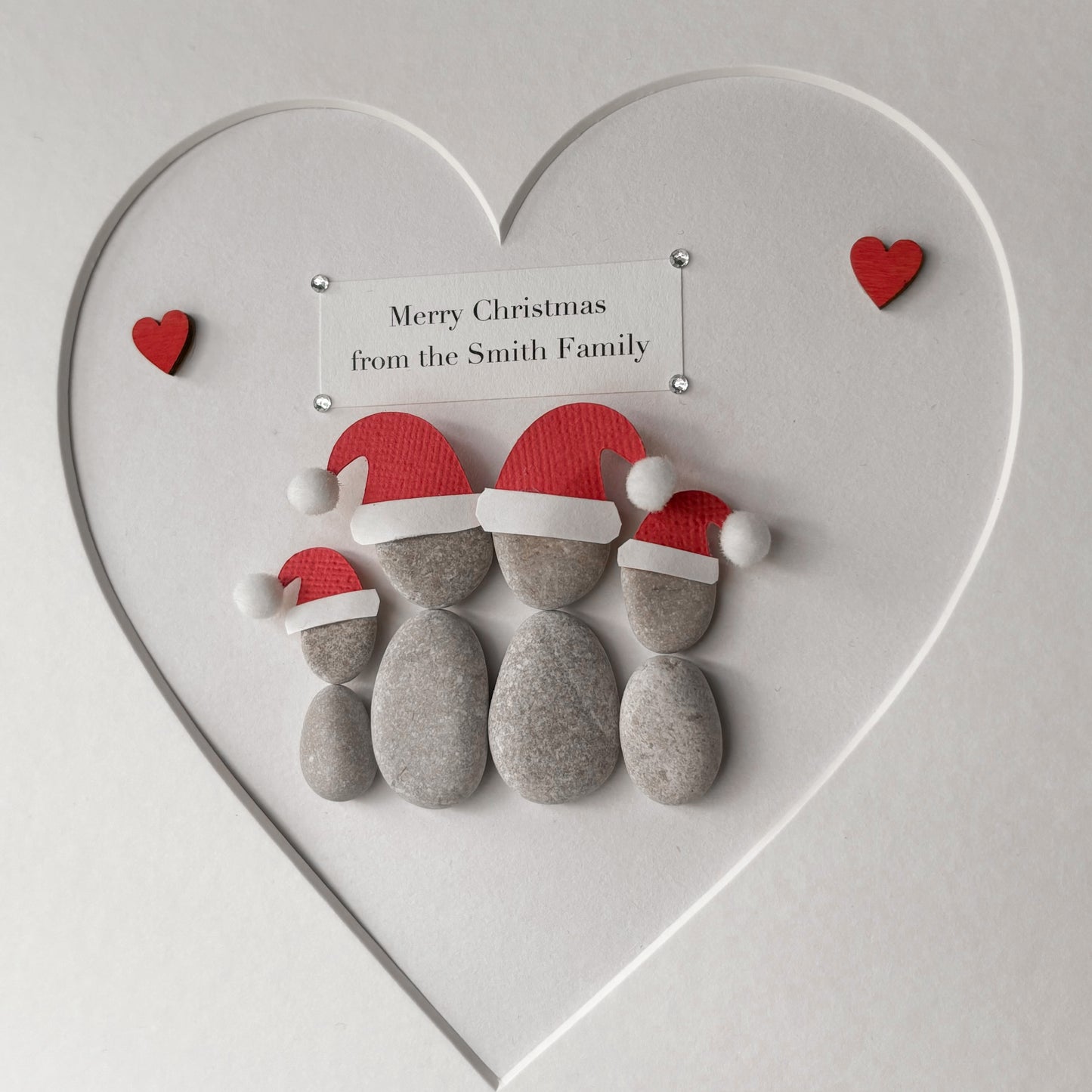 Santa Christmas personalised pebble art picture stone people frame xmas