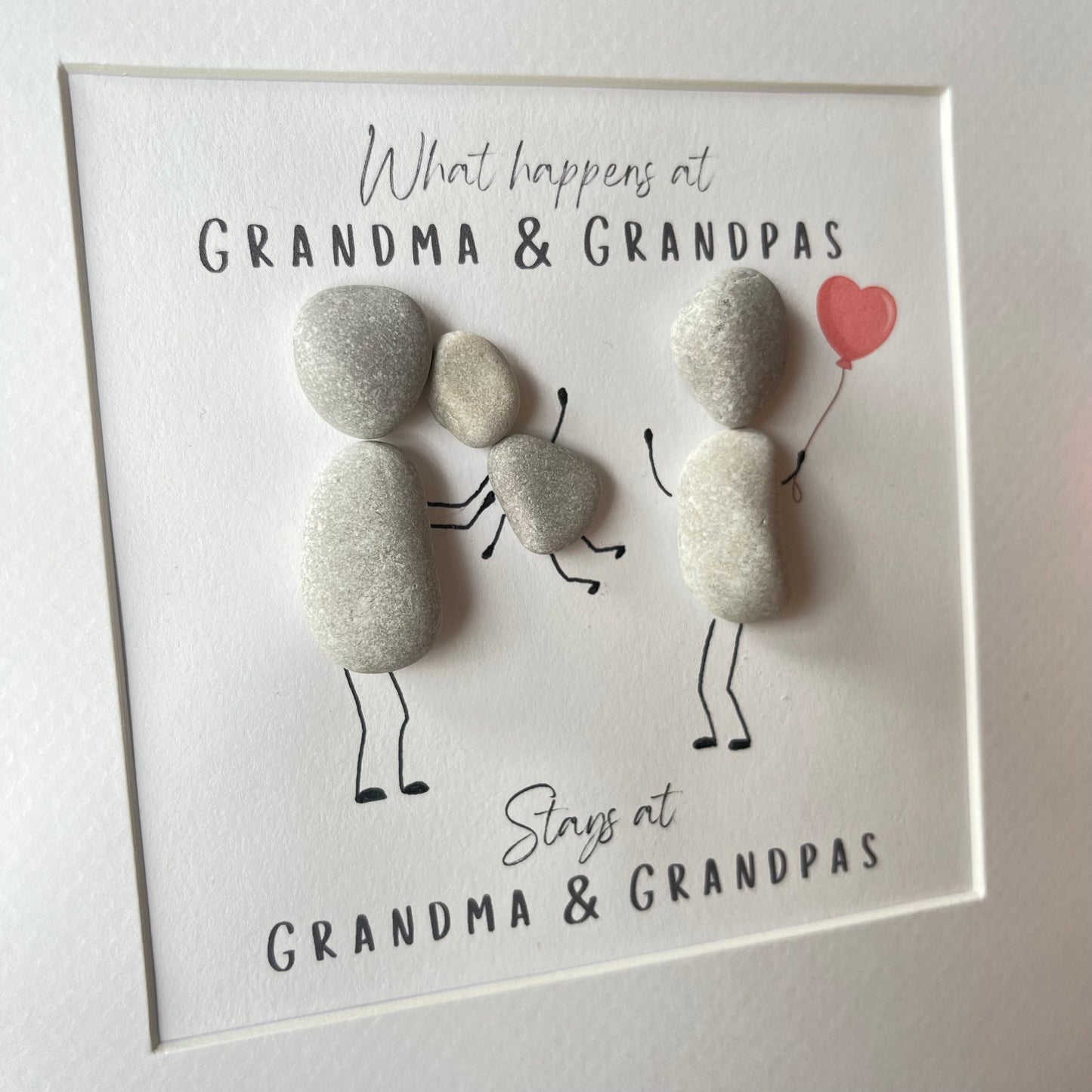 Funny Grandparents personalised pebble art picture frame