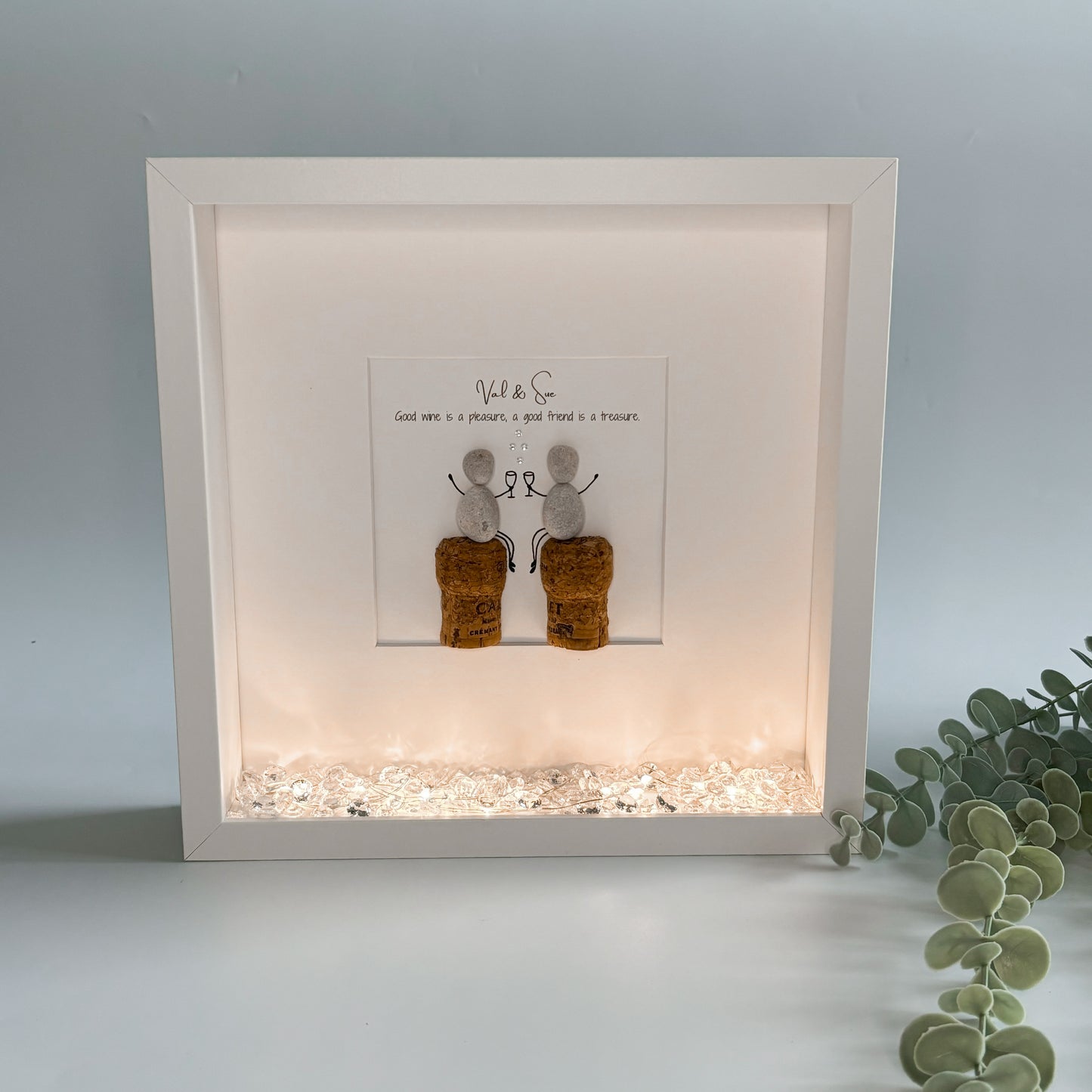 Drinking besties pebble art picture frame