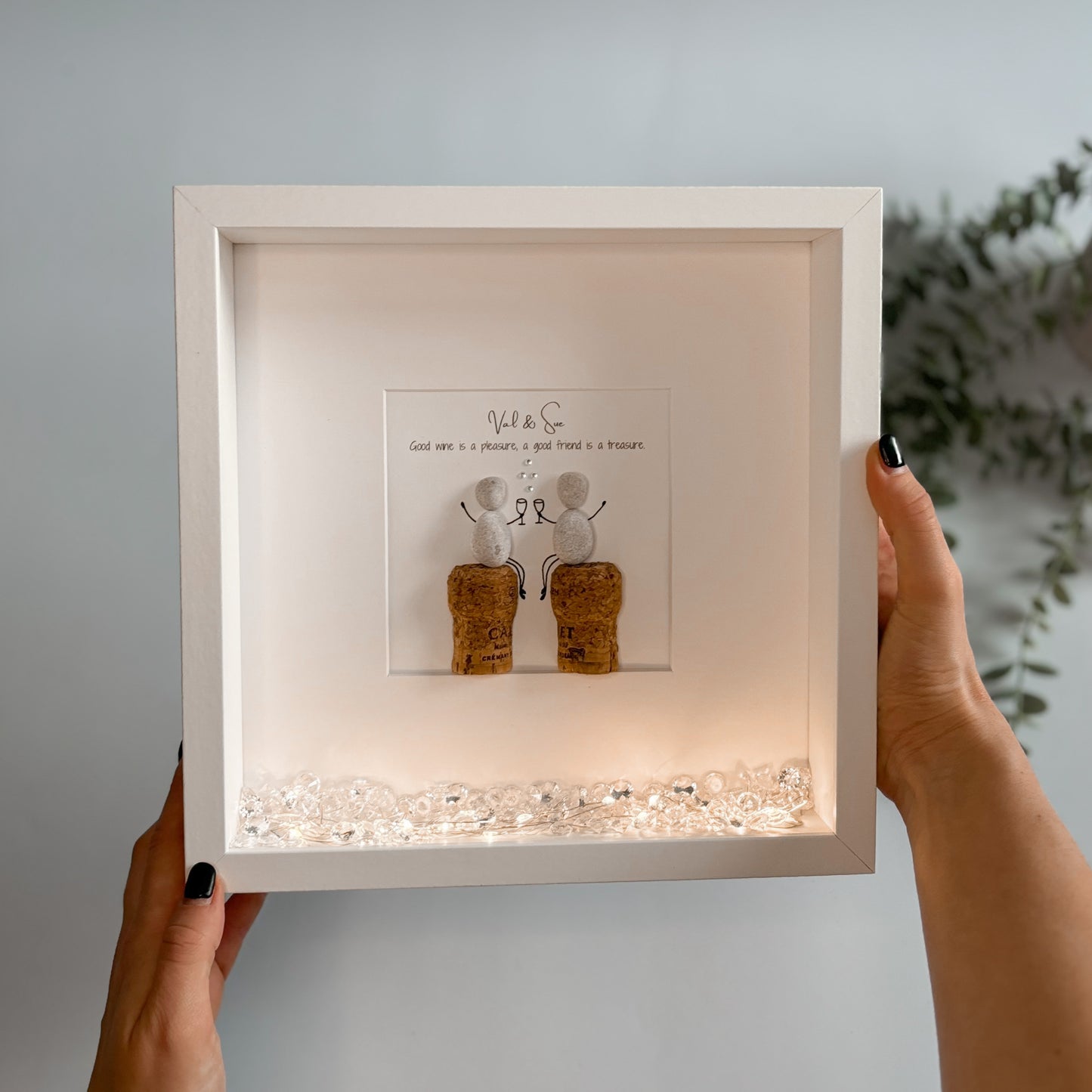 Drinking besties pebble art picture frame