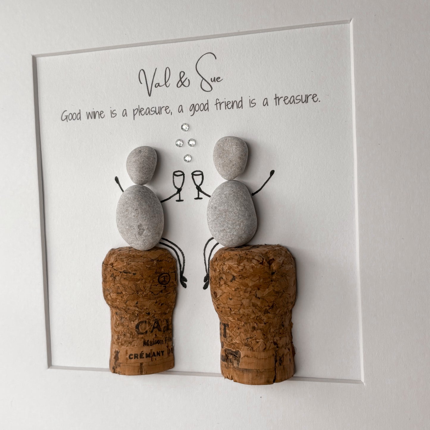 Drinking besties pebble art picture frame