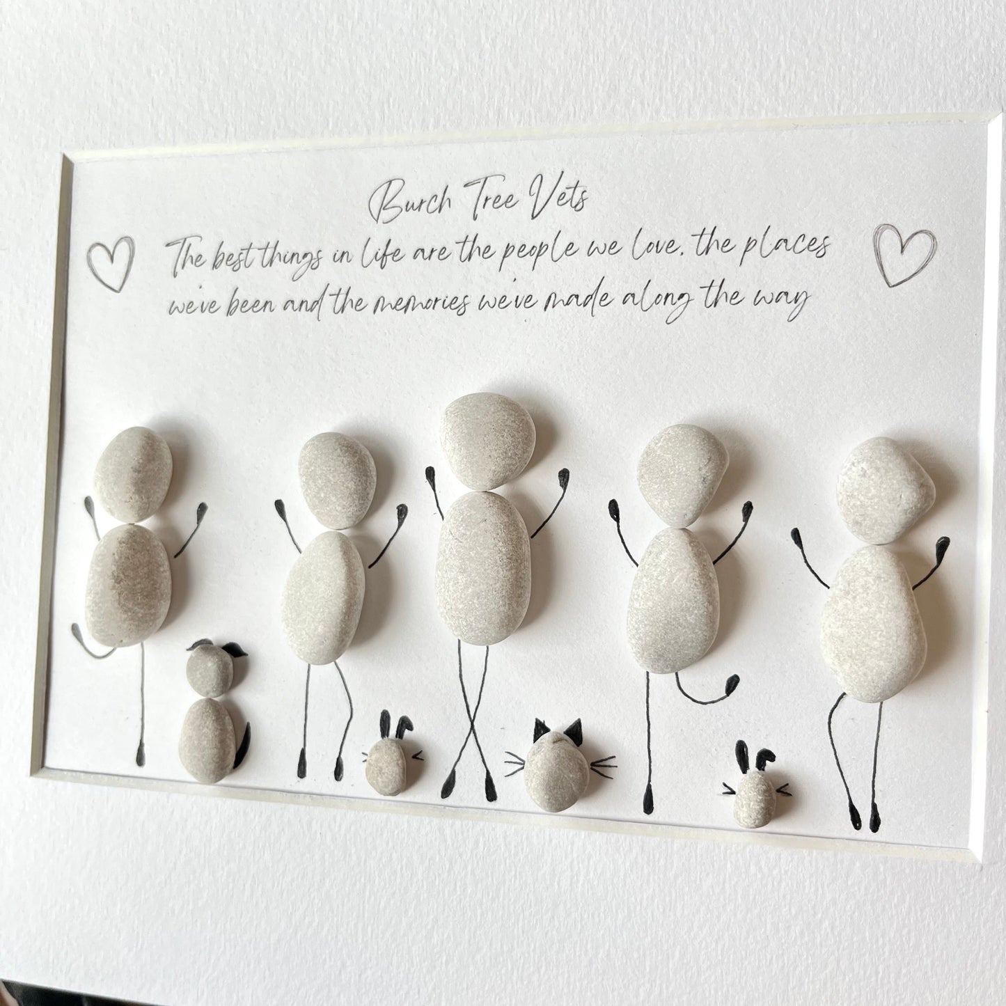 Vet retirement leaving keepsake pebble art frame