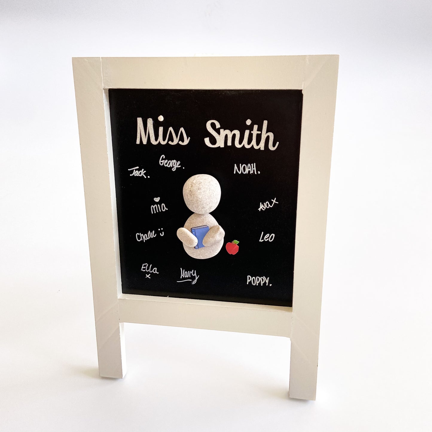 Sign your own blackboard teacher leaving gift retirement pebble art