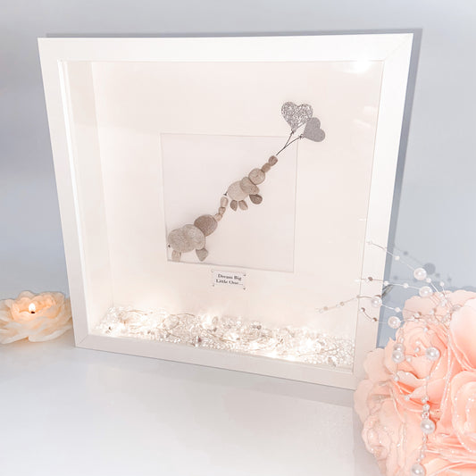 Baby elephant pebble art picture frame