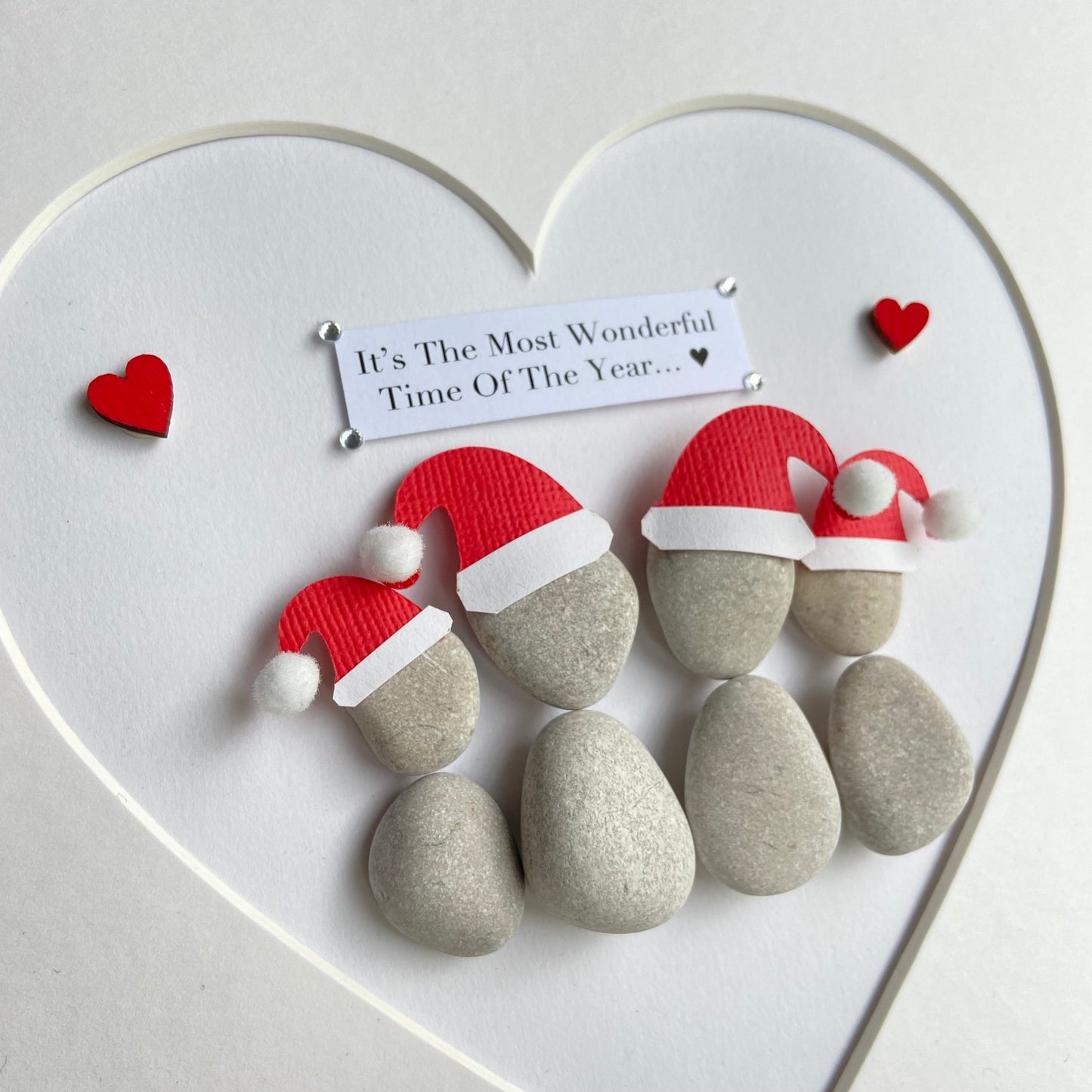 Santa Christmas personalised pebble art picture stone people frame xmas