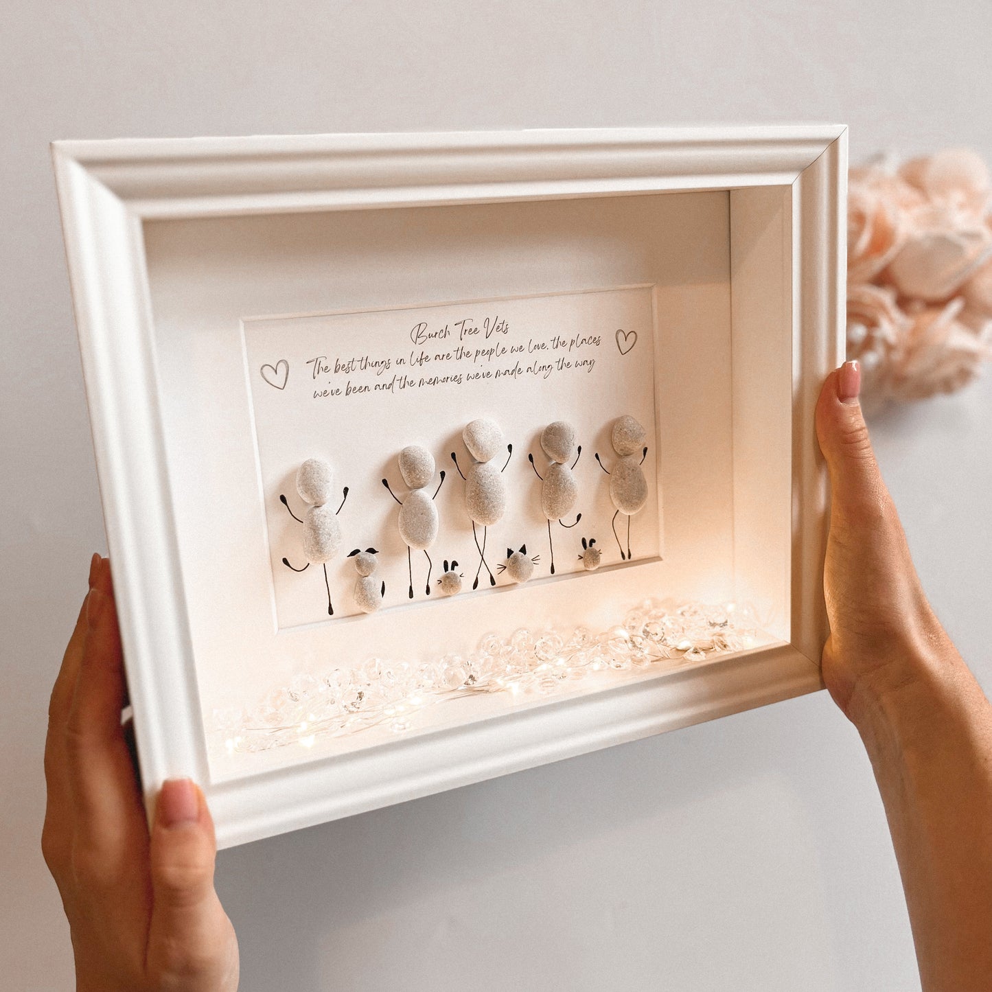 Vet retirement leaving keepsake pebble art frame