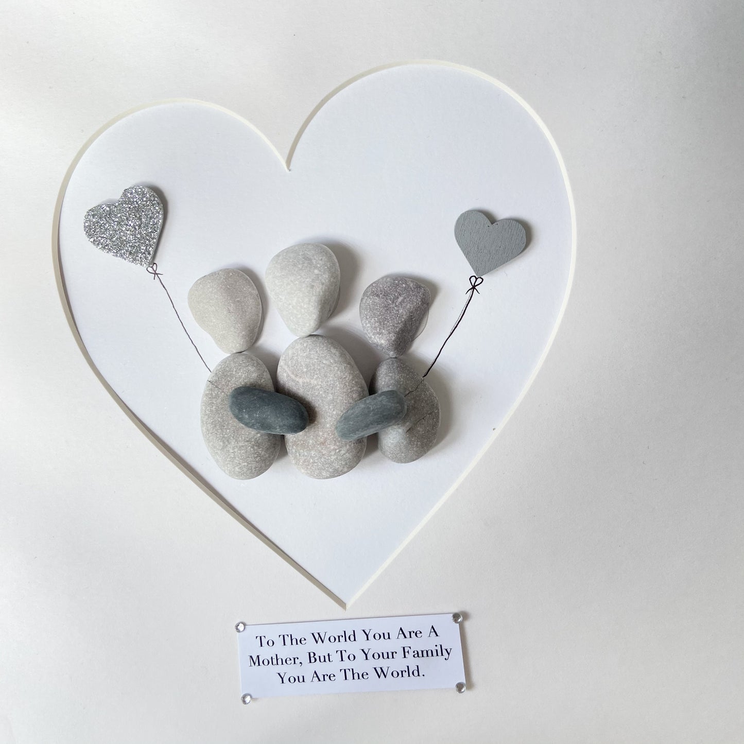 Mums personalised pebble art picture frame