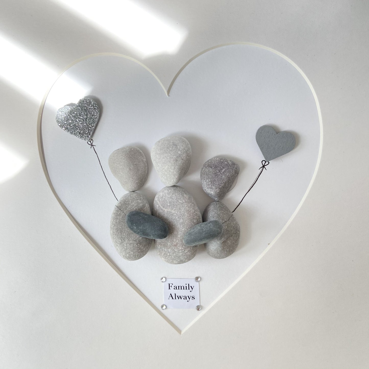 Mums personalised pebble art picture frame