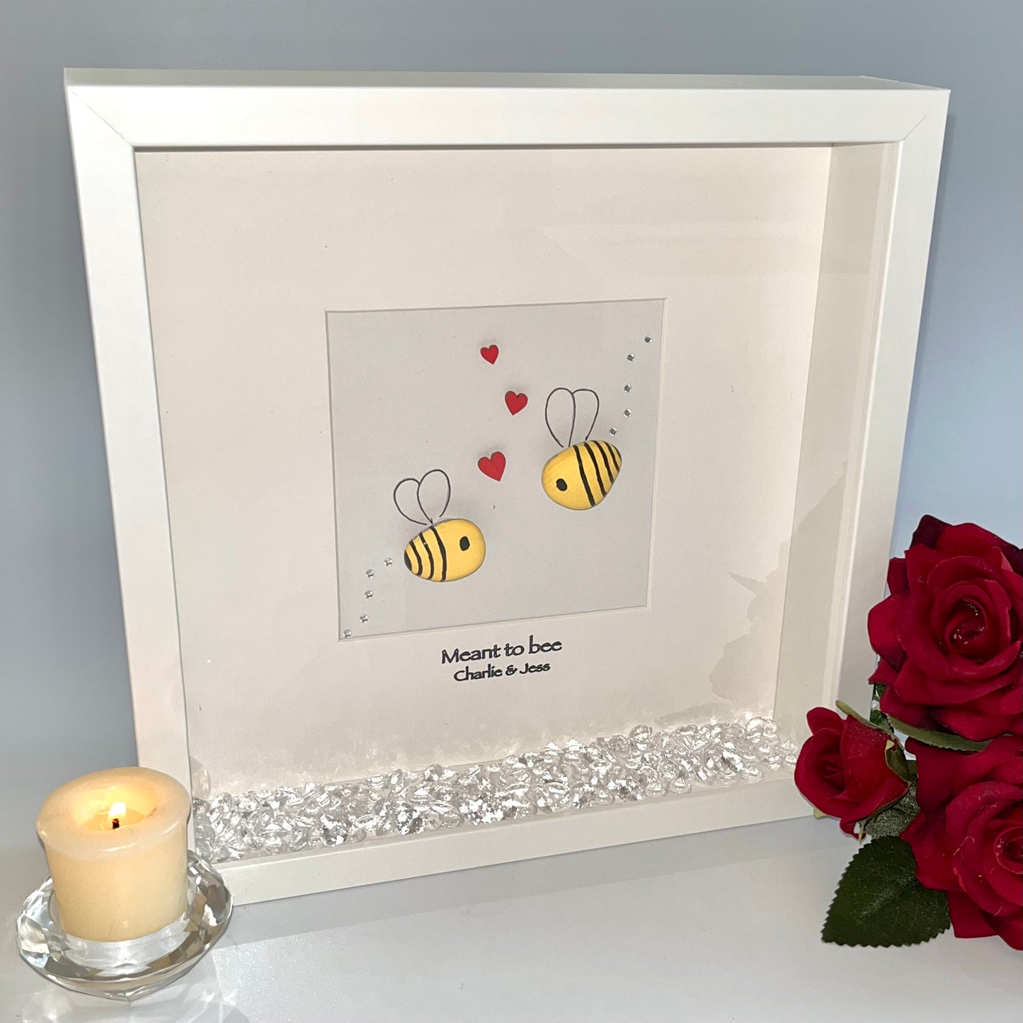 Meant to bee personalised pebble art picture frame