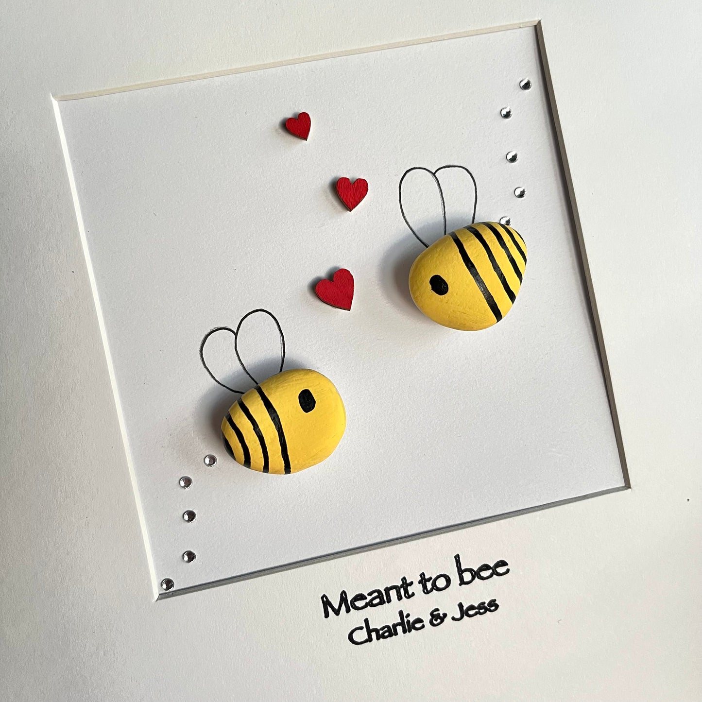 Meant to bee personalised pebble art picture frame