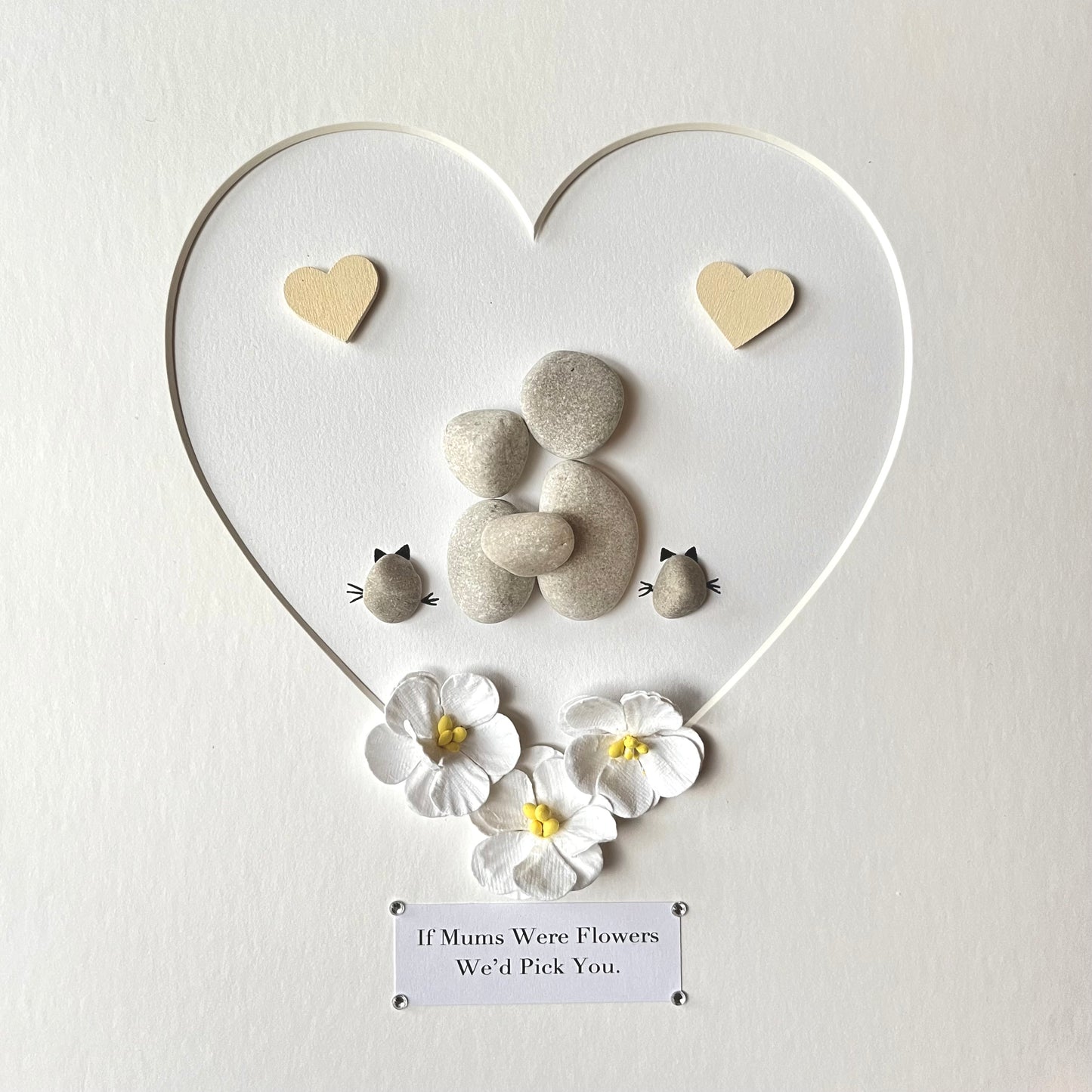 Mums are like flowers personalised pebble art picture frame