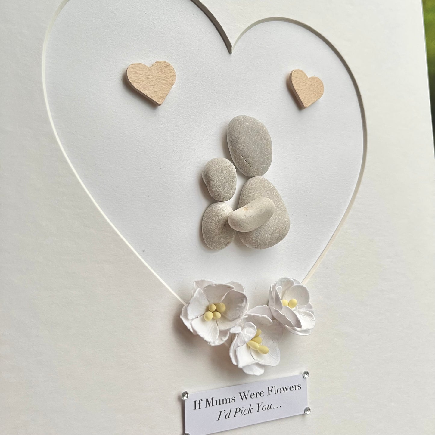 Mums are like flowers personalised pebble art picture frame