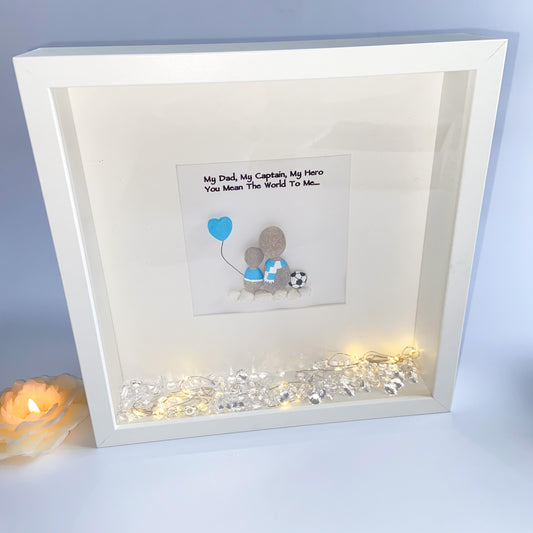 Football personalised pebble art picture frame