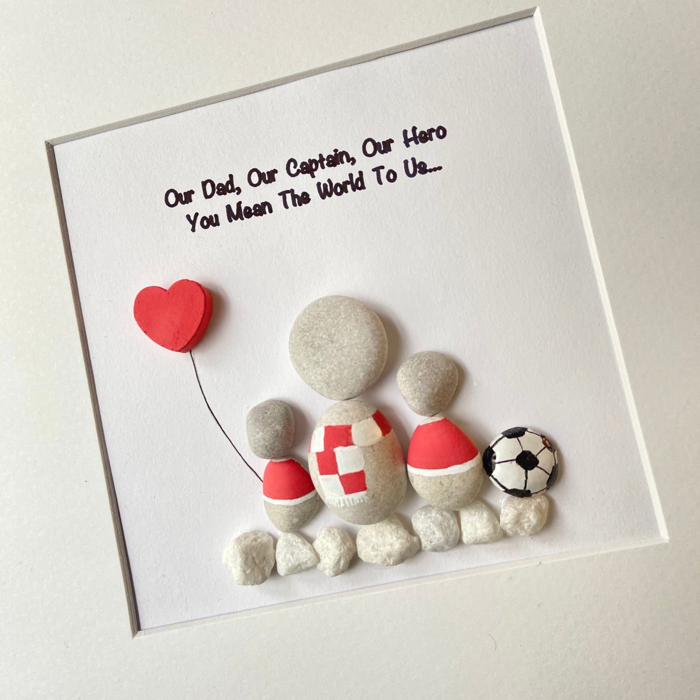 Football personalised pebble art picture frame