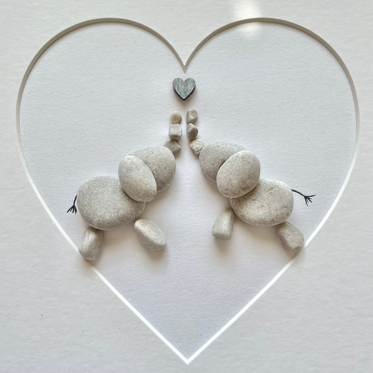 Elephant couples pebble art picture frame