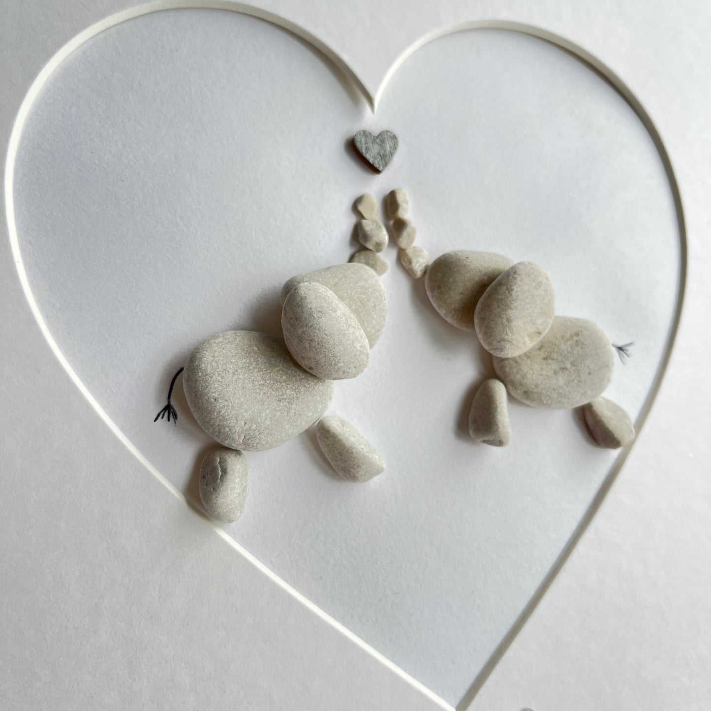 Elephant couples pebble art picture frame