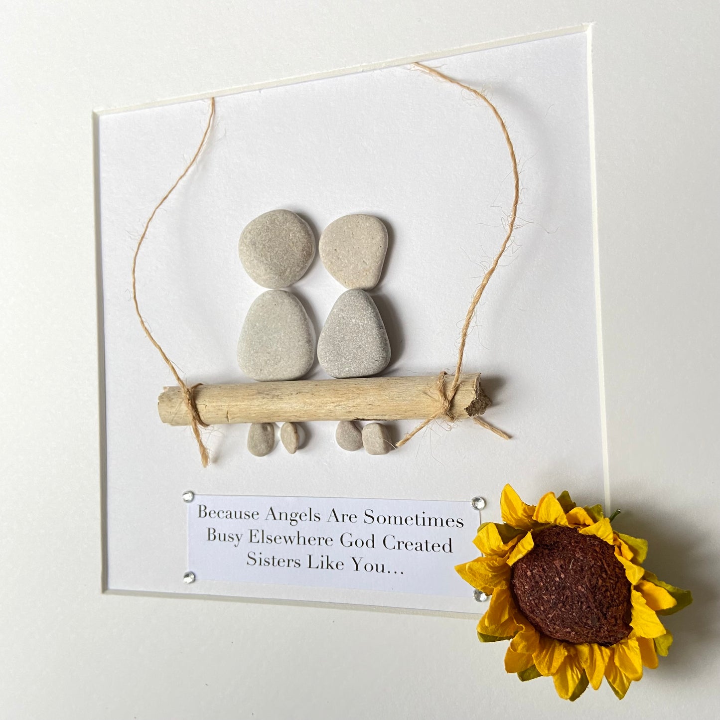 You are my sunshine pebble art picture frame