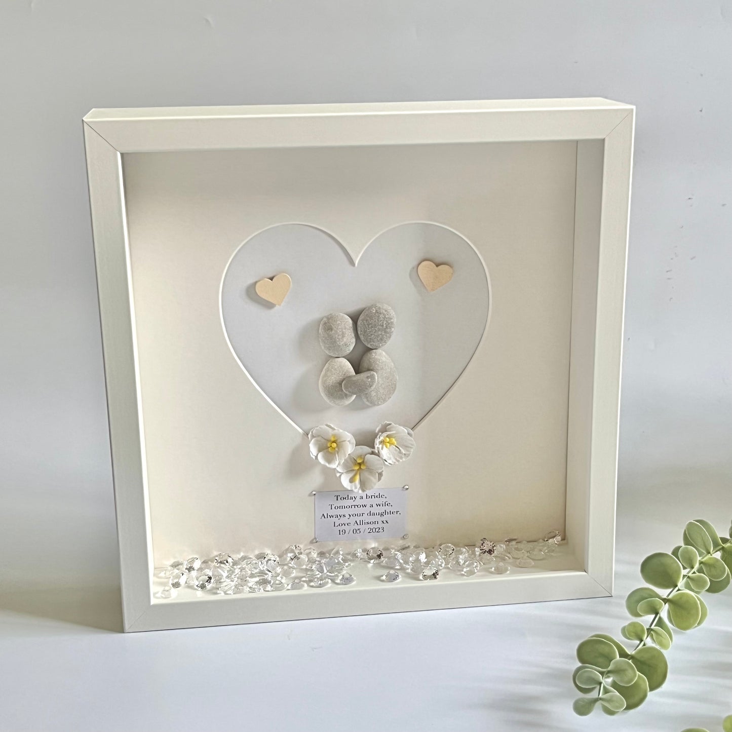 Mums are like flowers personalised pebble art picture frame