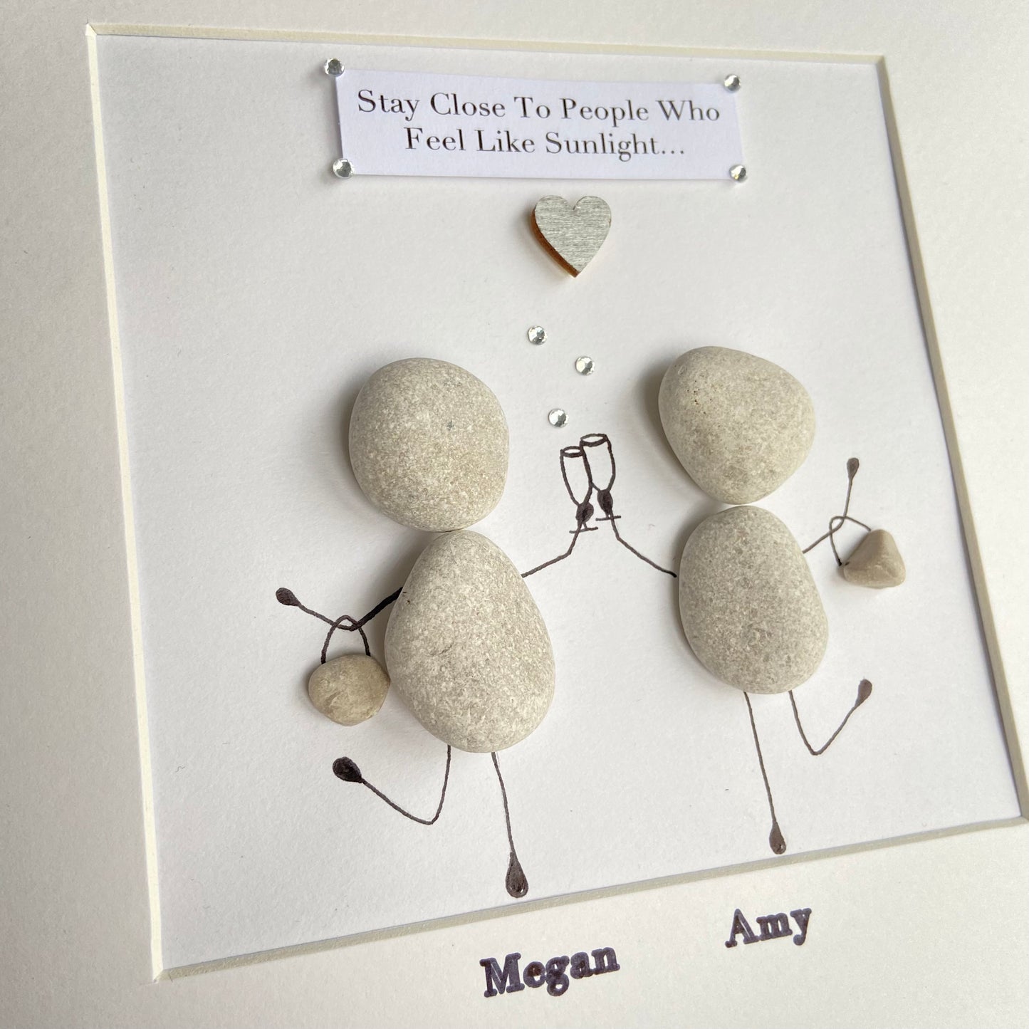 Dancing besties pebble art picture frame