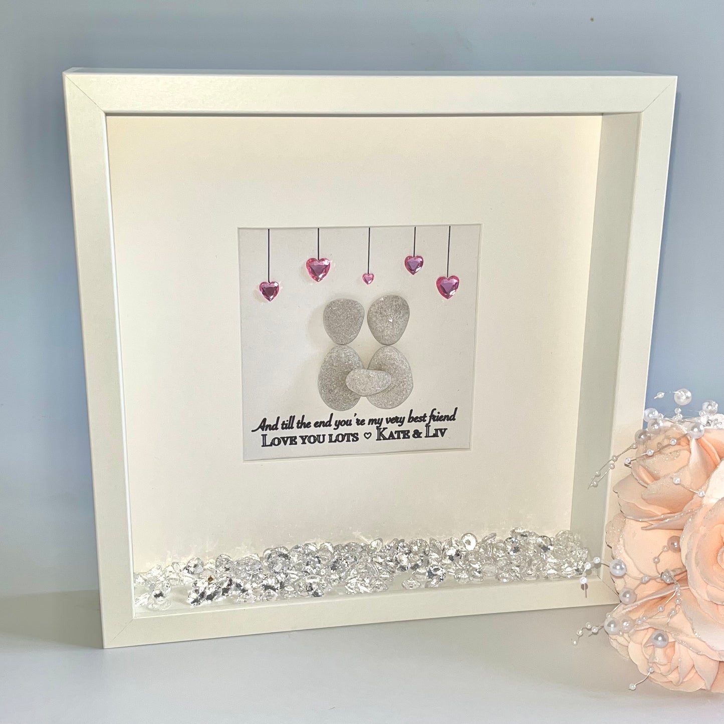 Best friend pebble art picture frame