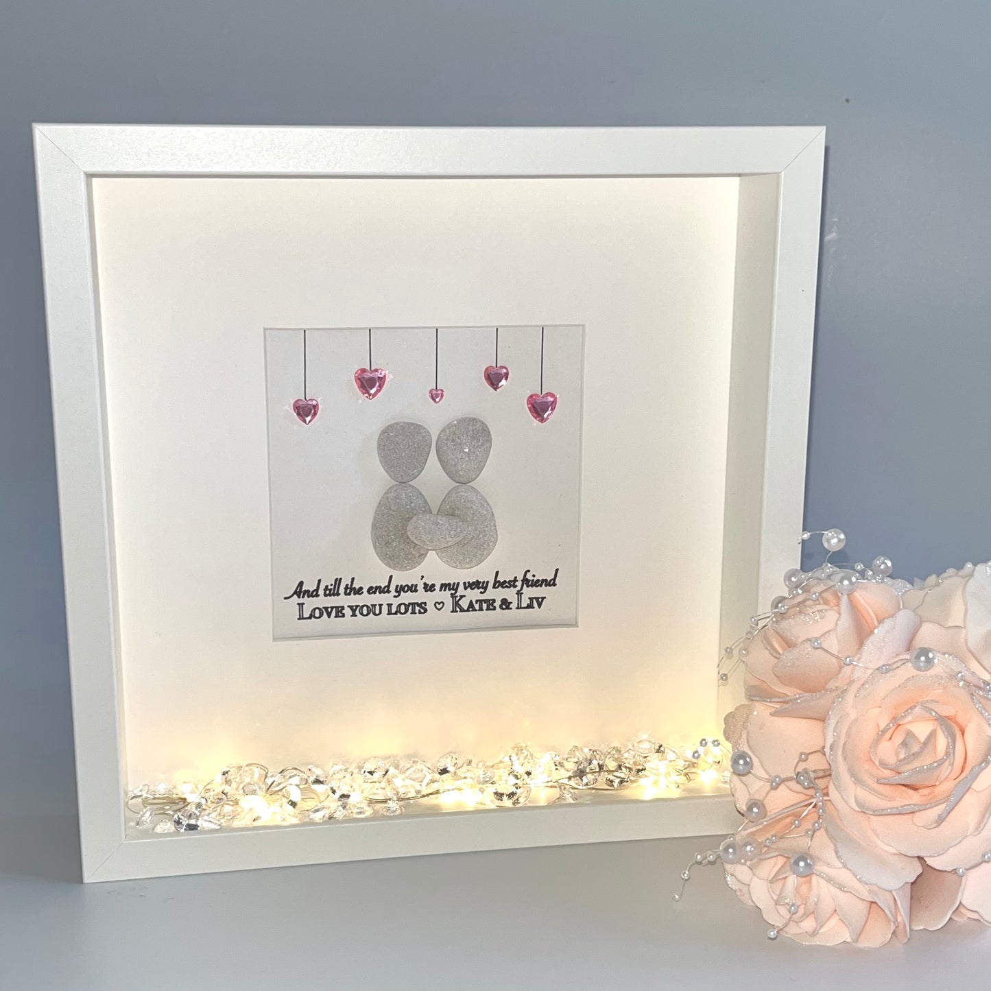 Best friend pebble art picture frame