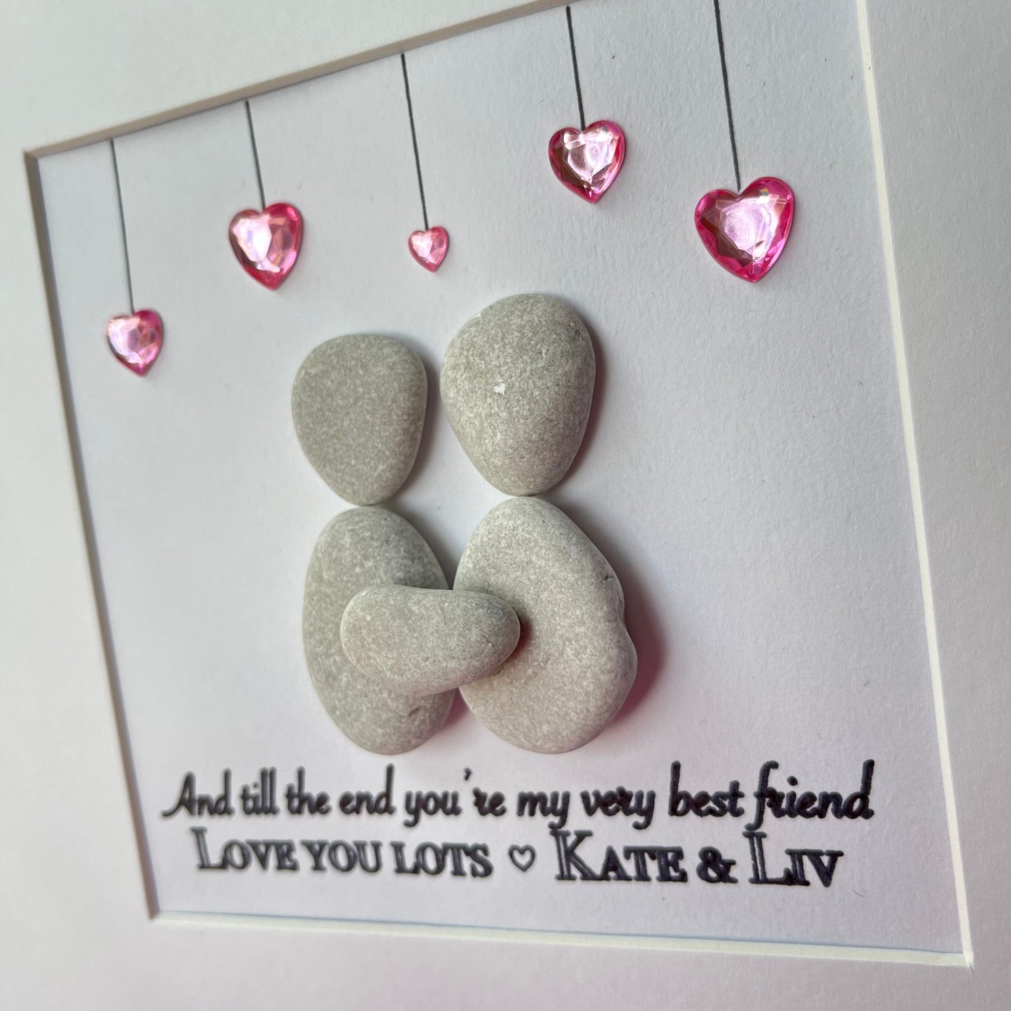 Best friend pebble art picture frame