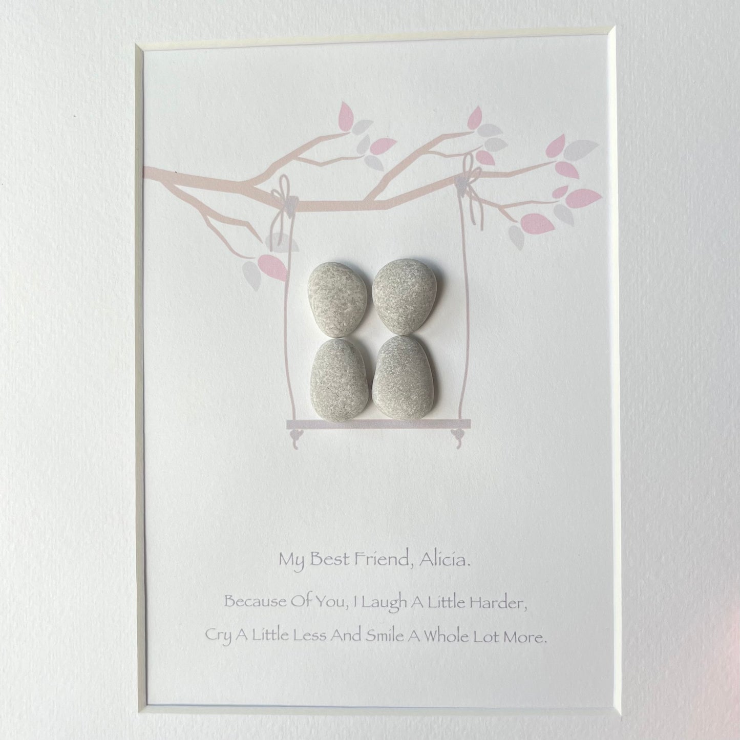 Swing bestie pebble art picture frame