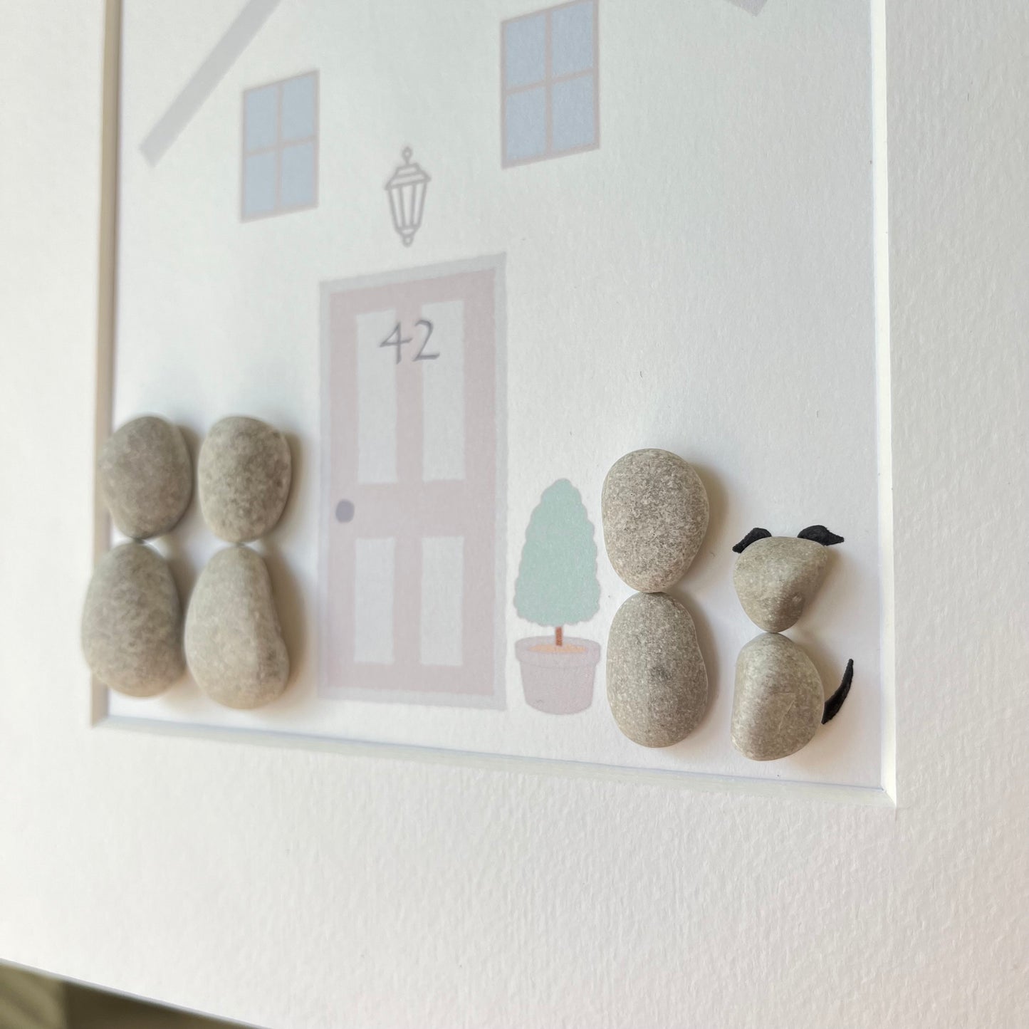 New home family personalised pebble art picture frame