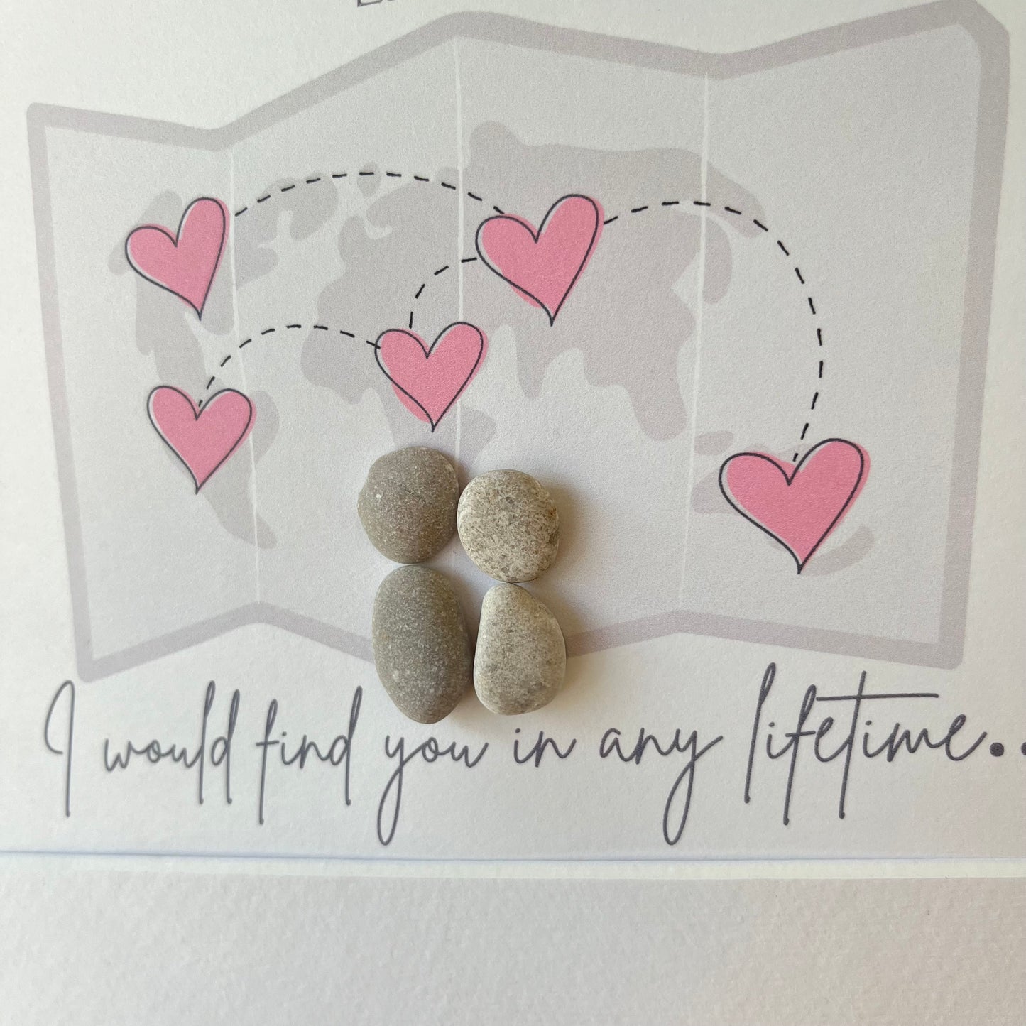 Long distance couples personalised pebble art picture frame