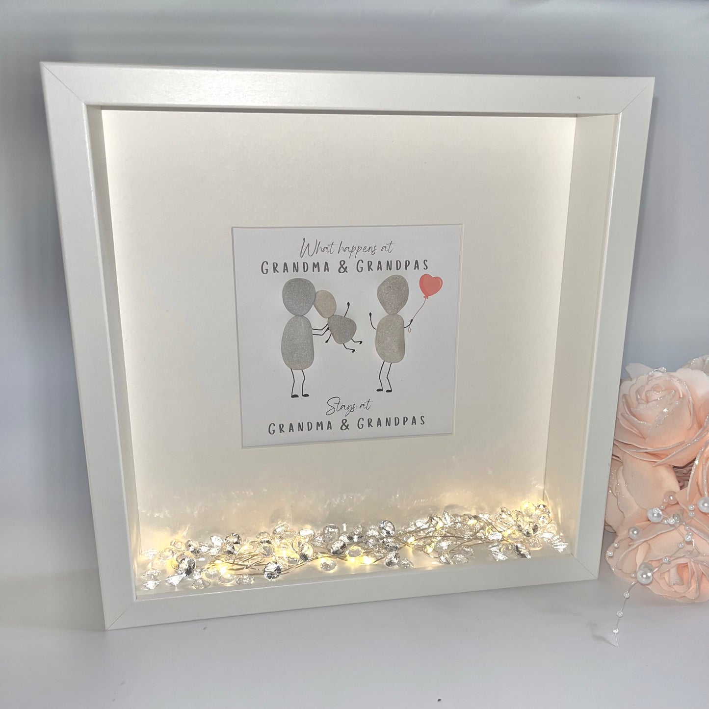 Funny Grandparents personalised pebble art picture frame