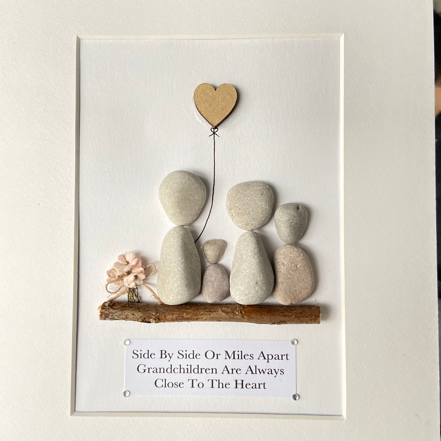 Grandparents personalised pebble art picture frame