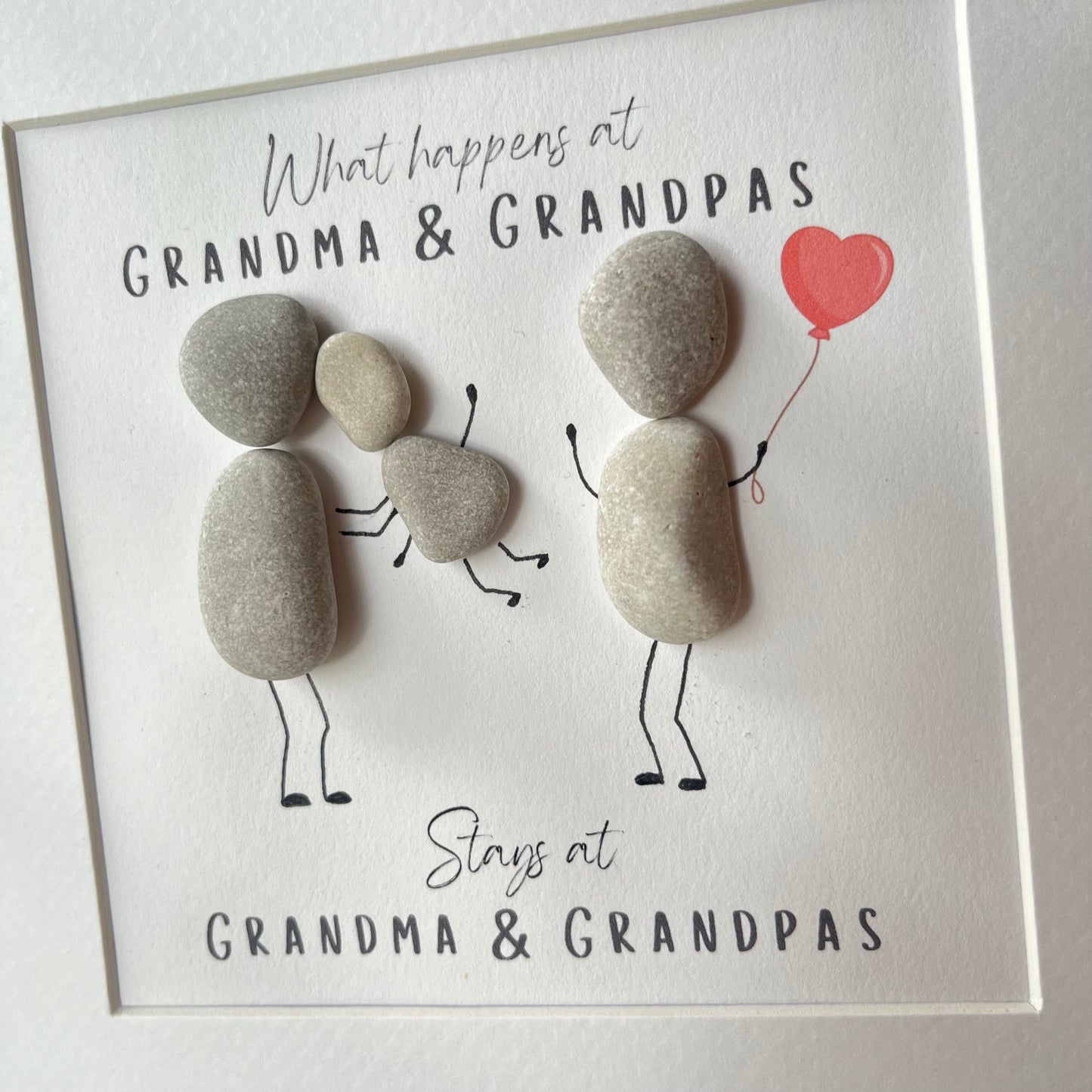 Funny Grandparents personalised pebble art picture frame