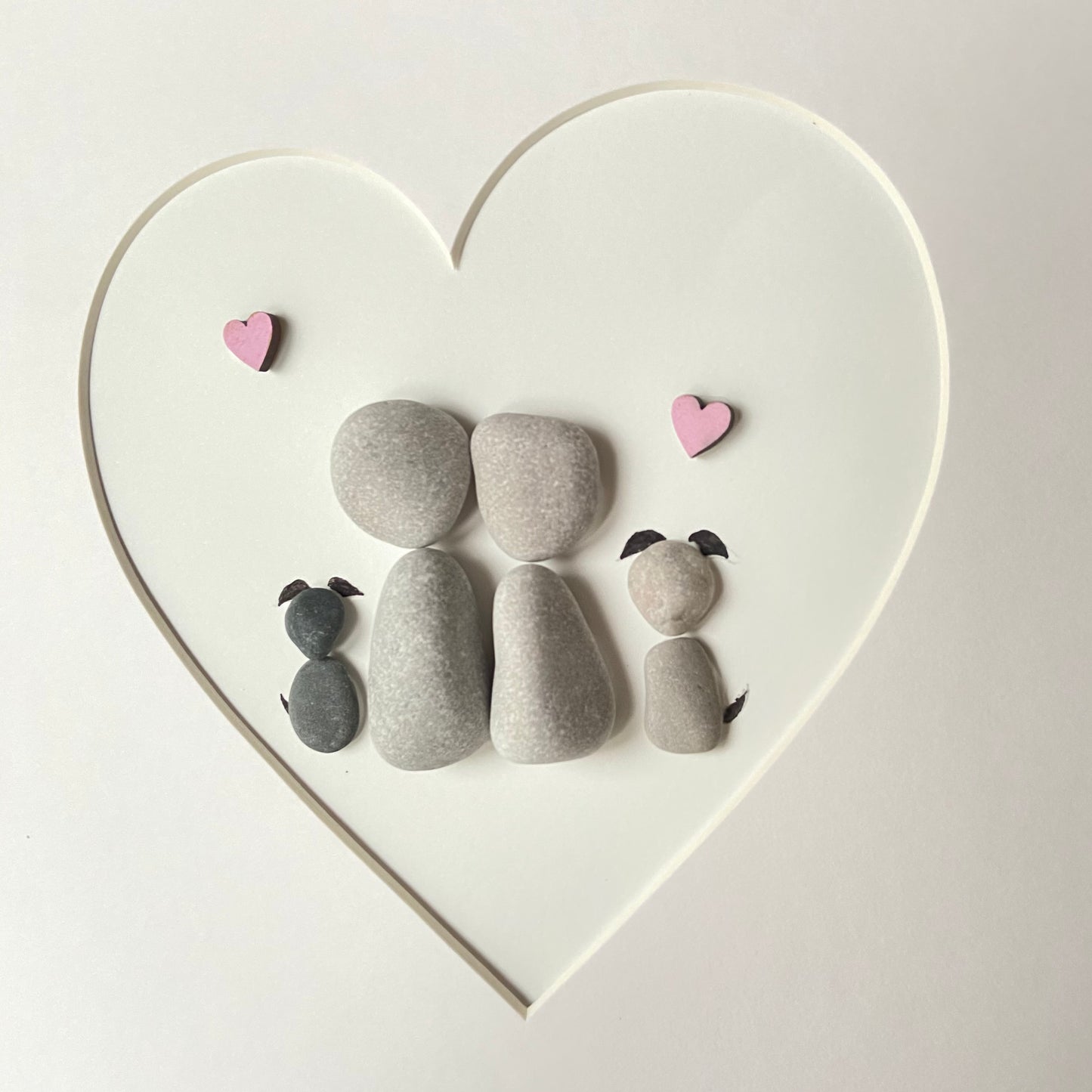 Family personalised pebble art picture frame